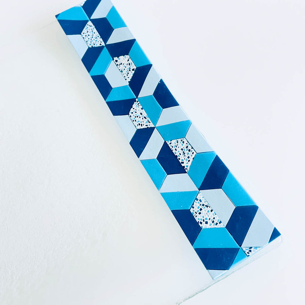 Glass Challah Board, Challah Plate, Judaica, Handmade, Personalized, Glass Shabbat Tray, Jewish, Judaica Art, Jewish Wedding gift, Hexagon Blue