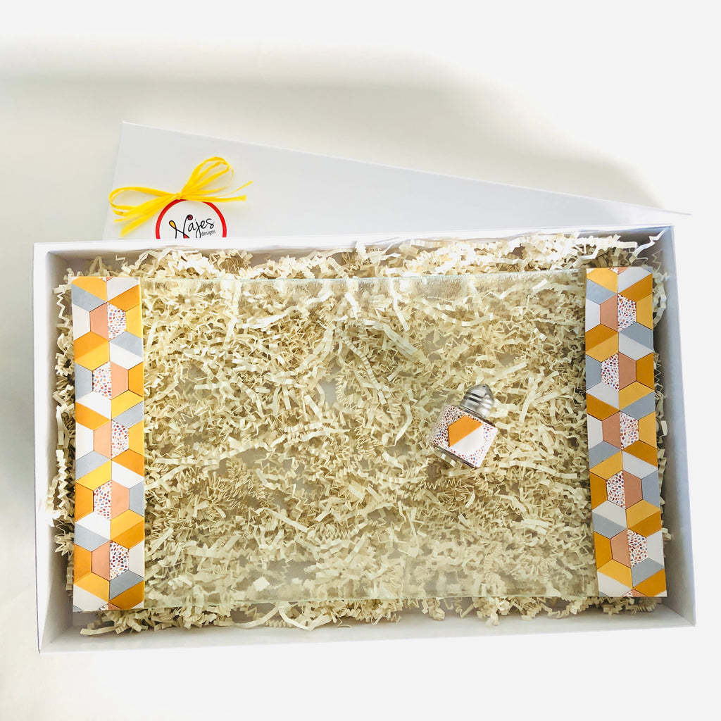 Glass Challah Board, Challah Plate, Judaica, Handmade, Personalized, Glass Shabbat Tray, Jewish, Judaica Art, Jewish Wedding gift, Hexagon Gold