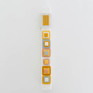 Modern Mezuzah case, 12 Tribes, Gold, Handmade, Judaica Gift, Housewarming Gift, Jewish Wedding Gift, New Home Gift, Polymer clay