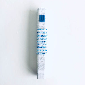 Modern mosaic stripes Mezuzah case, Blue, Handmade, Judaica Gift, Bar Mitzvah Gif, Jewish Wedding Gift, New Home Gift, Polymer clay