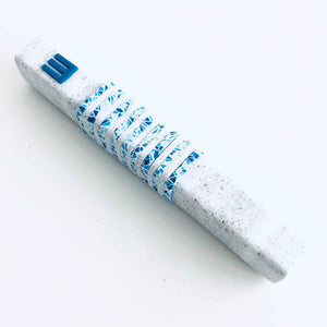 Modern mosaic stripes Mezuzah case, Blue, Handmade, Judaica Gift, Bar Mitzvah Gif, Jewish Wedding Gift, New Home Gift, Polymer clay