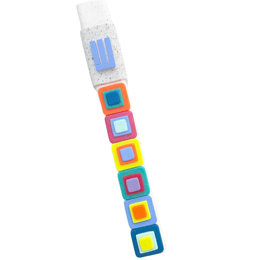 Modern Mezuzah case, 12 Tribes, Rainbow, Handmade, Judaica Gift, Housewarming Gift, Jewish Wedding Gift, New Home Gift, Polymer clay