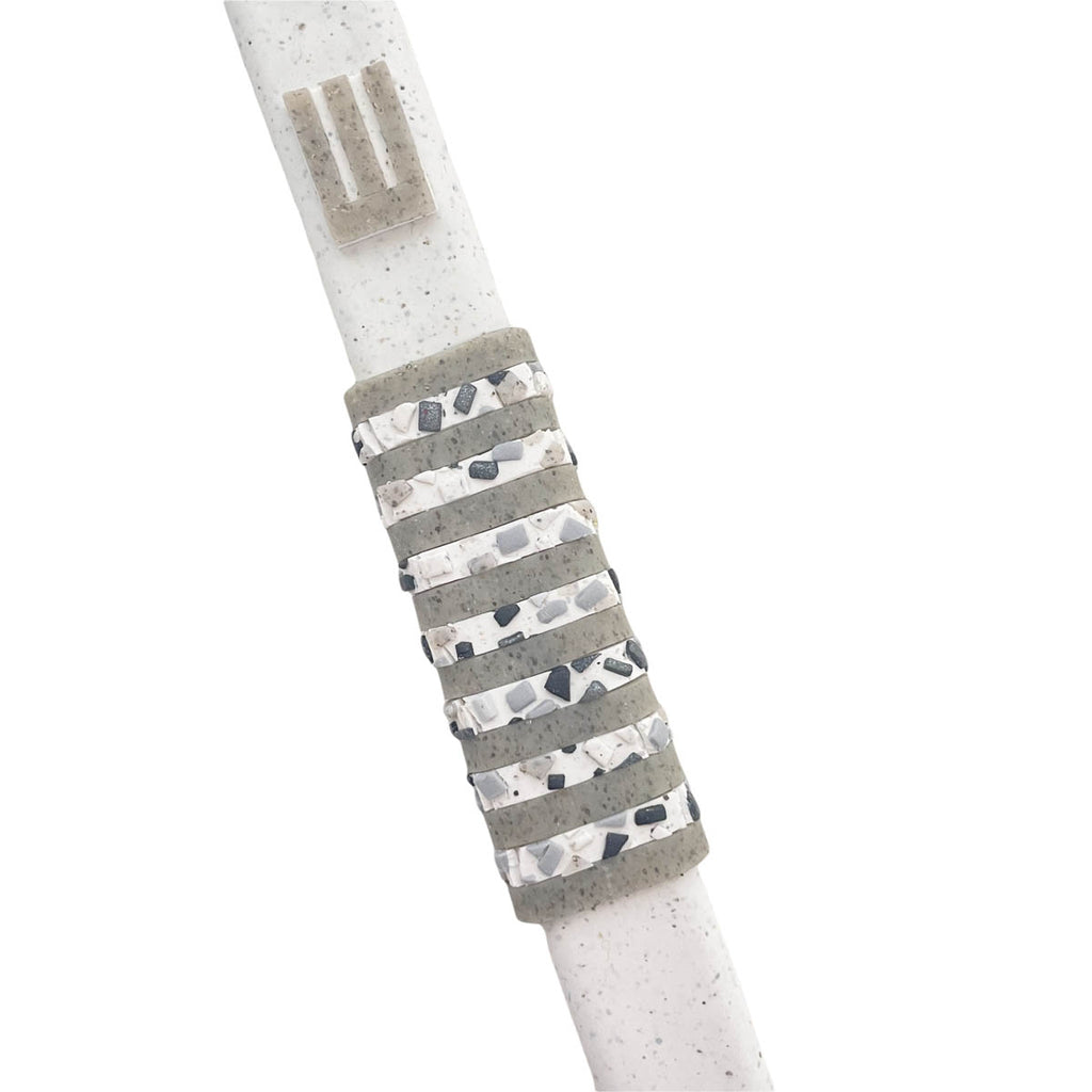 Modern mosaic stripes Mezuzah case, Granite, Handmade, Judaica Gift, Bar Mitzvah Gif, Jewish Wedding Gift, New Home Gift, Polymer clay