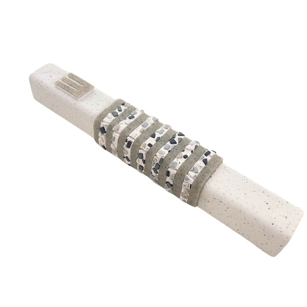 Modern mosaic stripes Mezuzah case, Granite, Handmade, Judaica Gift, Bar Mitzvah Gif, Jewish Wedding Gift, New Home Gift, Polymer clay