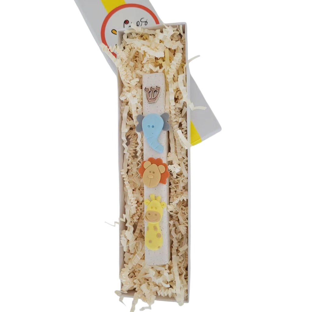 Jungle Animals Mezuzah Case, Baby Mezuzah, Children Mezuzah, Jewish