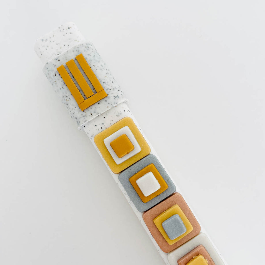 Modern Mezuzah case, 12 Tribes, Gold, Handmade, Judaica Gift, Housewarming Gift, Jewish Wedding Gift, New Home Gift, Polymer clay